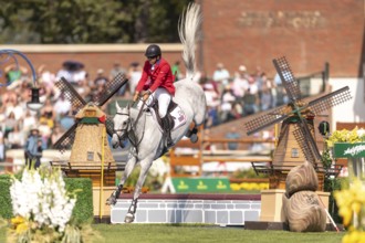 Aaron Vale of the USA, riding Styles, competes in the first round of the 2025 BMO Nations Cup
