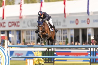 Olivier Robert of France, riding Inglesias D.V., competes in the first round of the 2025 BMO