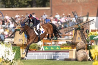 Olivier Robert of France, riding Inglesias D.V., competes in the first round of the 2025 BMO