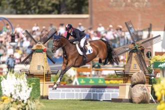 Olivier Robert of France, riding Inglesias D.V., competes in the first round of the 2025 BMO