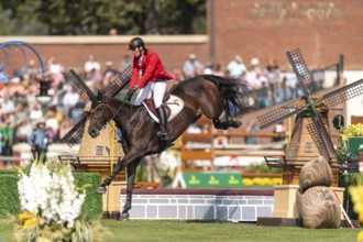 Olivier Philippaerts of Belgium, riding Dixie Moon, competes in the first round of the 2025 BMO