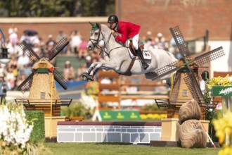 Eugenio Garza Perez of Mexico, riding Contago, competes in the first round of the 2025 BMO Nations