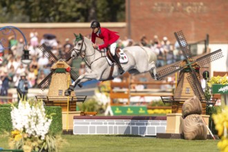 Eugenio Garza Perez of Mexico, riding Contago, competes in the first round of the 2025 BMO Nations