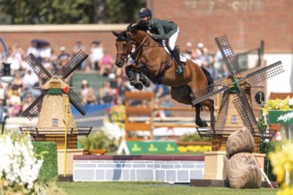 Tom Wachman of Ireland, riding Tabasco De Toxandria Z, competes in the first round of the 2025 BMO
