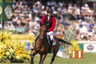 Pedro Pasquel of Mexico, riding Chakkalou PS, competes in the first round of the 2025 BMO Nations