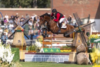 Pedro Pasquel of Mexico, riding Chakkalou PS, competes in the first round of the 2025 BMO Nations
