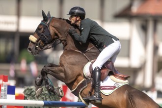 Pedro Junquiera Muylaert of Brazil, riding Quax 76, competes in the first round of the 2025 BMO