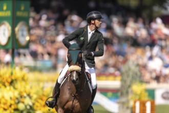 Pedro Junquiera Muylaert of Brazil, riding Quax 76, competes in the first round of the 2025 BMO