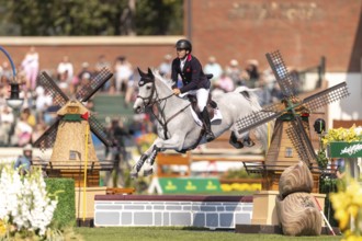 Donald Whitaker of Great Britain, riding Millfield Colette, competes in the first round of the 2025