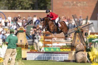 Max Kuhner of Austria, riding Count on Me, competes in the first round of the 2025 BMO Nations Cup