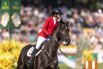 Erynn Ballard of Canada, riding Dior, competes in the first round of the 2025 BMO Nations Cup