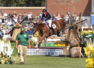 Joseph Stockdale of Great Britain, riding Ebanking, competes in the first round of the 2025 BMO