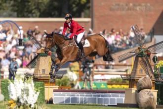 Thibault Philippaerts of Belgium, riding Lyandro, competes in the first round of the 2025 BMO