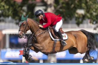 Arturo Parada Vallejo of Mexico, riding Valento, competes in the first round of the 2025 BMO
