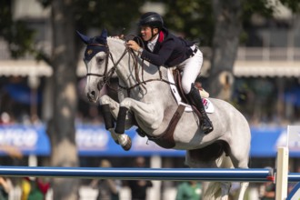 Matthew Sampson of Great Britain, riding Ebolensky competes in the first round of the 2025 BMO