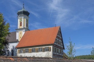 Hospital chapel in Bärenweiler from 1619 and pointed gable façade with half-timbering near