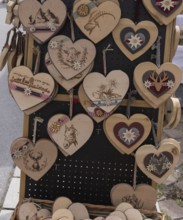 Hearts, wood, craft, tradition, farmers' market, Taxenbach, Pinzgau