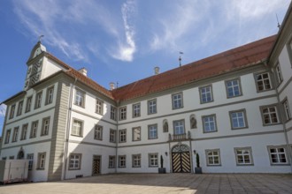 West façade, New Castle in Kisslegg, Allgäu, Baden-Württemberg, Germany