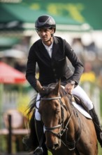 Steve Guerdat of Switzerland, riding Venard de Cerisy competes in the 2025 Spruce Meadows Masters