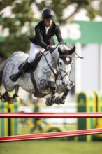 Kevin Jochems of the Netherlands, riding Csquetto Van De Helle competes in the 2025 Spruce Meadows