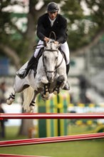 Richard Vogel of Germany, riding Cloudio competes in the 2025 Spruce Meadows Masters on September