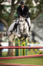 Richard Vogel of Germany, riding Cloudio competes in the 2025 Spruce Meadows Masters on September