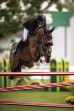 Andreas Schou of Denmark, riding Billy Matador competes in the 2025 Spruce Meadows Masters on