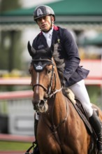 Olivier Robert of France, riding Iglesias D.V. competes in the 2025 Spruce Meadows Masters on