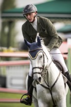 Daniel Coyle of Ireland, riding Incredible competes in the 2025 Spruce Meadows Masters on September