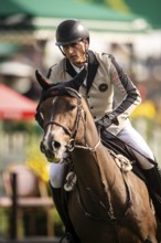 Nicola Philippaerts of Belgium, riding Gadget Mouche competes in the 2025 Spruce Meadows Masters on