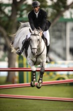 Richard Vogel of Germany, riding Cloudio competes in the 2025 Spruce Meadows Masters on September