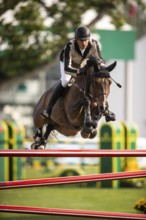Nicola Philippaerts of Belgium, riding Gadget Mouche competes in the 2025 Spruce Meadows Masters on