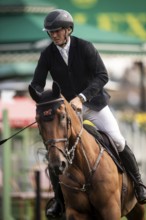 Kristaps Neretnieks of Austria, riding Valour competes in the 2025 Spruce Meadows Masters on