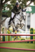 Daniel Coyle of Ireland, riding Incredible competes in the 2025 Spruce Meadows Masters on September