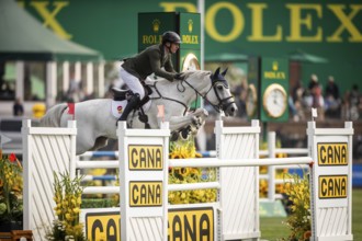 Daniel Coyle of Ireland, riding Incredible competes in the 2025 Spruce Meadows Masters on September