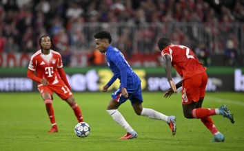 Estevao Chelsea FC The Blues (41) Action on the ball Champions League, Allianz Arena, Munich,