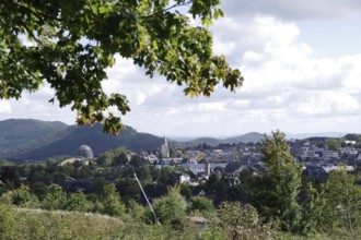 Winterberg, Landscape, Town centre, Catholic church, Autumn, Hochsauerland, North Rhine-Westphalia,