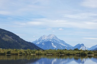 Panoramic lake with mountain in the background, Admont, Styria, Austria