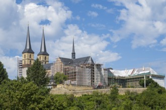 St Michael's Monastery, scaffolding, Michaelsberg, UNESCO World Heritage Site, Bamberg, Upper