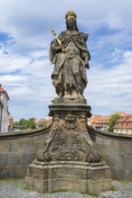 Empress Kunigund, statue, Upper Bridge, UNESCO World Heritage Site, Bamberg, Upper Franconia,