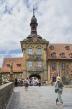 Old Town Hall, Upper Bridge, tourists, Old Town, UNESCO World Heritage Site, Bamberg, Upper