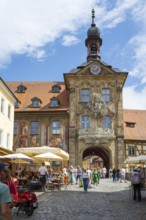Old Town Hall, UNESCO World Heritage Site, Upper Bridge, tourists, Old Town, Bamberg, Upper