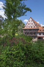 Former wine barn on the Pegnitz, built between 1446 and 1448, now a student residence, Nuremberg,