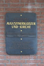 Information board about the former site of the Augustinian monastery and monastery church,