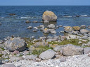 Stones on the shore of the island of Stora grundet on the northern tip of the Swedish island of