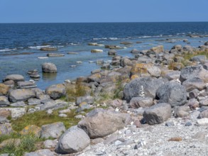 Stones on the shore of the island of Stora grundet on the northern tip of the Swedish island of