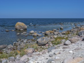 Stones on the shore of the island of Stora grundet on the northern tip of the Swedish island of