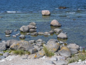 Stones on the shore of the island of Stora grundet on the northern tip of the Swedish island of