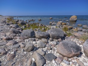 Stones on the shore of the island of Stora grundet on the northern tip of the Swedish island of