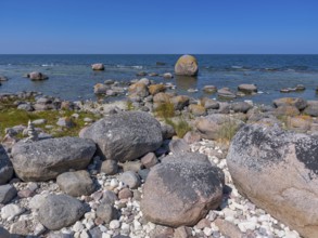Stones on the shore of the island of Stora grundet on the northern tip of the Swedish island of
